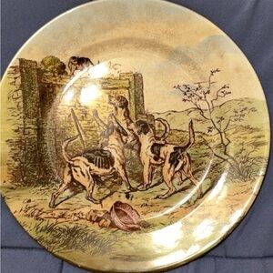 RARE Cauldron England Rustic Dog Hunting Scene Collectible Plate